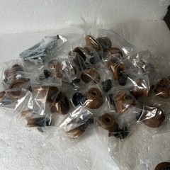 Set of 22 Redwood Cabinet Knobs with Brass Center – Rustic Vintage Style Pulls