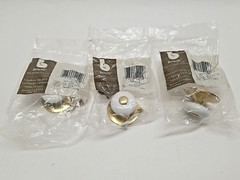 Belwith P409-LP White 1-1/4″ Ceramic Pull Knob Brass Backplate Base Lot of 3