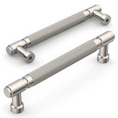 10 Pack Brushed Satin Nickel knurled Cabinet Pulls 5 Inch(128mm) Hole Center …