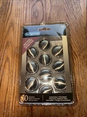 10 pk Amerock Brushed Chrome 1-5/16 Diameter Cabinet Knobs Sealed New!