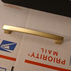 Asidrama 10 Pack 5 Inch 128mm Hole Centers Brushed Brass Kitchen Cabinet Handle
