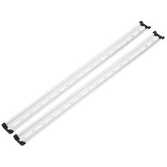 DIN Rail Slotted Aluminum Mounting Guide 26×1.4×0.3″ with Cover 2 Pcs, Silver