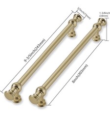 8-Pack Classic 8 Inch Hole Center Champagne Bronze Cabinet Pulls-Heavy Duty