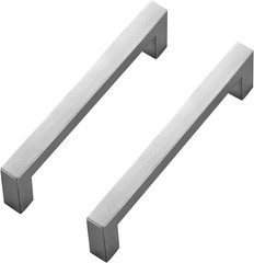 30 Pack Brushed Nickel Square Cabinet Handles 6-1/4″ Hole Center Pulls