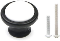 6Pcs Black White Ceramics Cabinet Kitchen Hardware | round Drawer Dresser