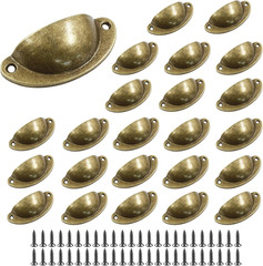 24pcs Antique Cup Drawer Pulls, Brass Bronze Bin Cup Pulls Knobs, Cabinet Pull H