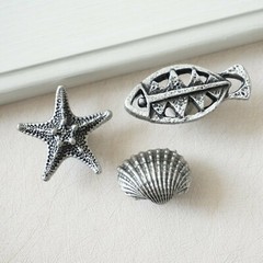 Starfish Shell Antique Silver Dresser Knob Drawer Knobs Kitchen Cabinet Handles