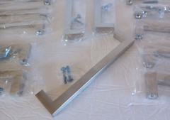 Square Bar Cabinet Handles Drawer Pulls (15) Brushed Stainless 6 3/4″
