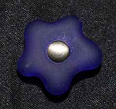Lot of 4 Valli & Valli 1.5″ Abstract Star Cabinet Knob Blue Glass & S. Nickel