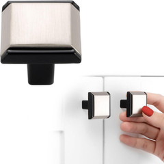 Nickel and Black Cabinet Knobs Brushed Nickel and Matte Black Drawer Knobs, 5…