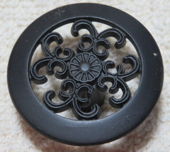 BLACK ORNATE Cabinet Knob Round Drawer Antique Style Set Of 10 Knobs