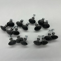 Lot of 17 Heavy Solid Black Stone Drawer Cabinet Knobs Pulls & Screws 1″ Round