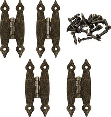 3.5 Inch Cast Iron Antique Bronze H Hinges, 4 Pack – Elegant Flush Mount Style