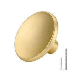 10 PCS Gold Cabinet Knobs Brushed Brass Round Drawer Pulls Zinc Alloy