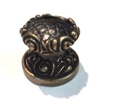 Vicenza Designs Liscio Knob Small Black Leather Antique Brass K1120