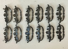 12 Vintage Chippendale Batwing Drawer Pulls Brass Drop Bail Furniture Hardware