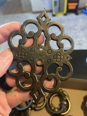 Vintage Nickel Plated Ring Pulls Decorative Cabinet Hardware Pulls