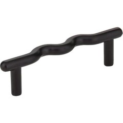 (10)-Elements Verona 3-7/8 In. Matte Black Wavy Cabinet Door Drawer Pull Z105MB