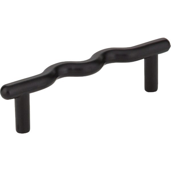 (25)-Elements Verona 3-7/8 In. Matte Black Wavy Cabinet Door Drawer Pull Z105MB