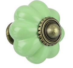 2 Vintage-Green JADITE 1 3/8” Ceramic Glass Drawer Pulls Cabinet Knobs hardware