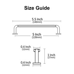 AL3503BG Brushed Brass Arch Modern Cabinet Drawer Pulls 5 Inch 128mm 10 PCS