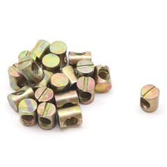 Zinc Plated Wood Crib Barrel Nuts Furniture Futon Beds Chairs M8x15mm 20 PCS