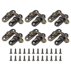 6Pcs Vintage Lock Clasp 27 x 32mm Mini Swing Arm Right Clasp Latch Bronze