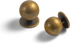 Set of 12 -Sleek Round Antique Brass Cabinet Knobs – Retro and Minimalist Hardwa