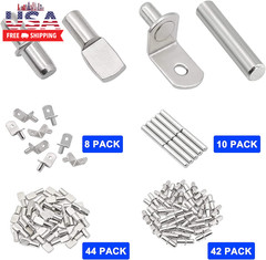 104Pcs Shelf Pins Kit,4 Styles Nickel Plated Shelf Support Pegs,Bookshelf Pegs f