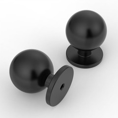 9BUILD 10 Pack 1.2 Inch Matte Black Cabinet Knobs – Round Drawer Knobs for Ki…