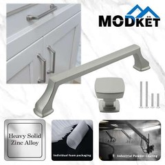 Solid Brushed Nickel Cabinet Pulls Knobs Handles Kitchen and Bathroom Drawers