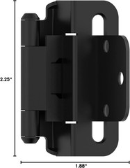 Amerock BPR7565FB Cabinet Hinge 3/8 in (10 mm) Inset Self Closing Partial Wrap