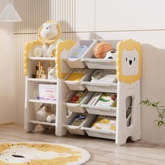 Toy Storage Rack, Four-Tier with 8 Removable Storage Boxes
