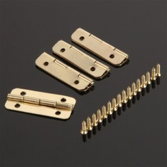 4/12pcs Hinges Furniture Jewelry Gift Box Wardrobe Cabinet Gold Hinges + Screws