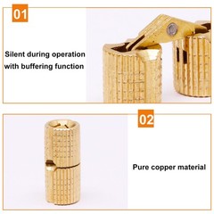 8mm Invisible Brass Barrel Hinges Hidden 180 Degree Opening Angle 8mm, 4PCS