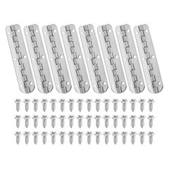 8Pcs Small Piano Hinge 2.6″ x 0.6″ Mini 90-Degree Jewelry Box Hinges Silver