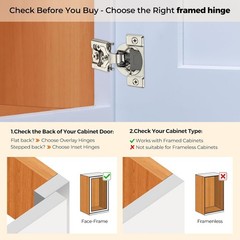 60 Pack Soft Close Hinges – Satin Nickel, 1/2 Inch Overlay