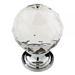 4-Pack Nora 1-3/16 In. (30 Mm) Classic Chrome and Clear round Cabinet Knobs