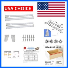 18 Inch Euro Slides, Pack of 2, for Face-Frame and Frameless Cabinets. 75lbs …