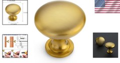 Kitchen Cabinet Update | 30 Gold Zinc Knobs, 1.17″ Diameter
