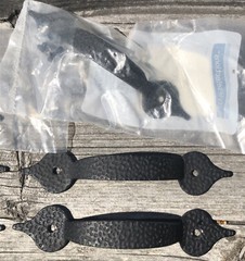 Lot 6 METAL DRAWER CABINET Hammered HARDWARE PULLS BARN #S161-82-DBK Black 3 1/4