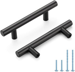 Black Cabinet Handles 3 Inch Hole Spacing Stainless Steel Drawer Pulls for Cabin