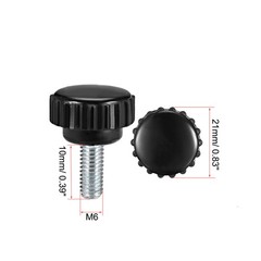 M6x10mm Male Thread Round Knurled Clamping Knobs Grip Thumb Screw on Type 10X