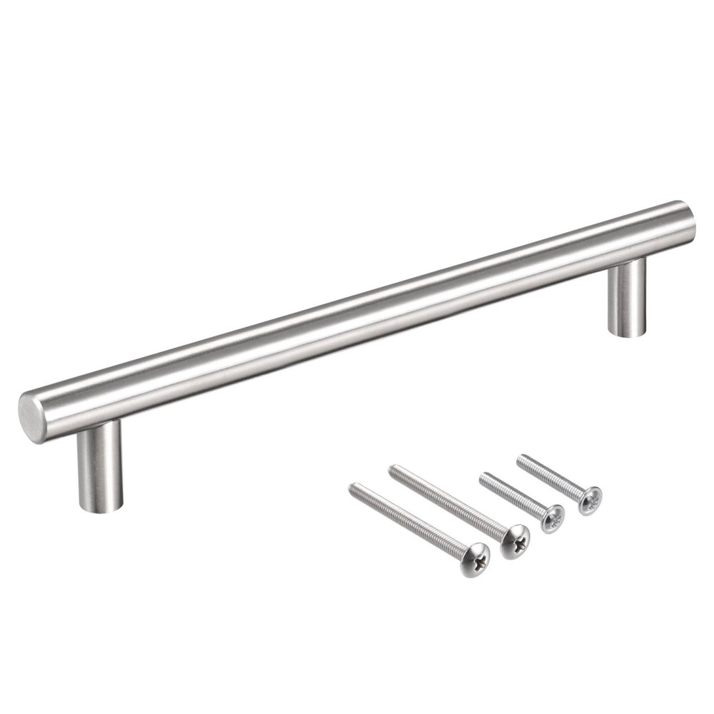 8″ Length 5″ Hole Center Stainless Steel T Bar Pull Handle 12mm Diameter 5pcs