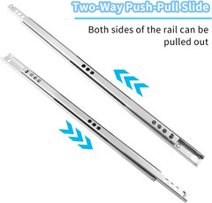 2 Pcs Drawer Slides, 12″/310Mm Metal Ball Bearing Side Mount Drawer Slide, Two W