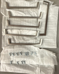 Modern Brushed Silver Metal Cabinet Handles 6Pk-12 screws(2 per handle)