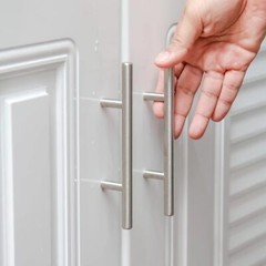 Lot of Kitchen Cabinet Pulls Brushed Nickel Cupboard Round T Bar Handle Drawer