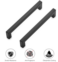 30 tiradores de cocina 6,25″ en acero negro mate para cajones y gabinetes.