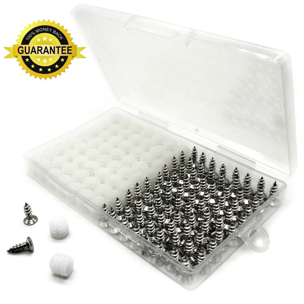 Plastic Hinge Dowel Inserts with Screws 100 Pack
