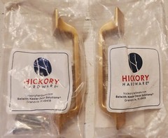 Set Of (2)Hickory Hardware Forge Farmhouse Cabinet Pulls- Brushed Golden Brass